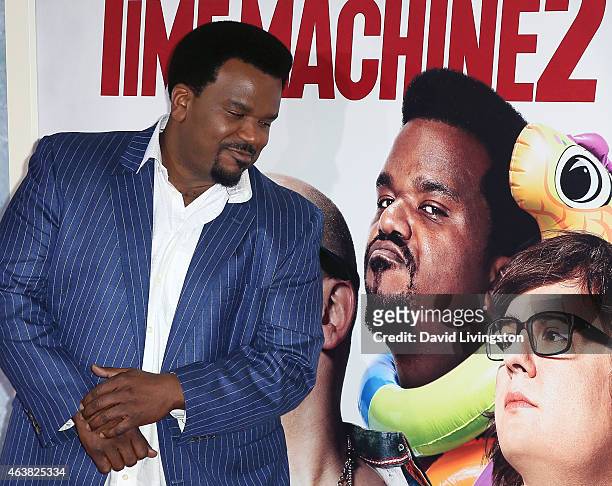 Actor Craig Robinson attends the premiere of Paramount Pictures' "Hot Tub Time Machine 2" at the Regency Village Theatre on February 18, 2015 in...