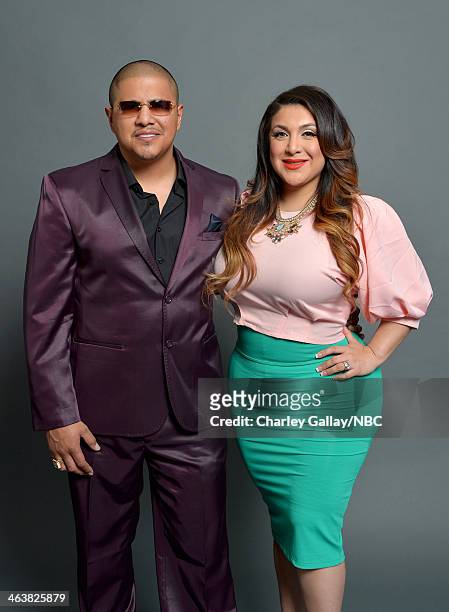Fernando Vargas and Martha Lopez Vargas attend the 2014 NBCUniversal TCA Winter Press Tour Portraits at Langham Hotel on January 19, 2014 in...