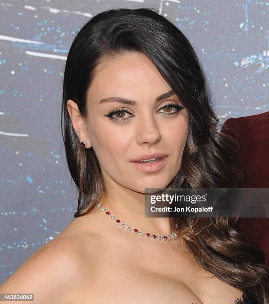 Actress Mila Kunis arrives at the Los Angeles Premiere "Jupiter Ascending" at TCL Chinese Theatre on February 2, 2015 in Hollywood, California