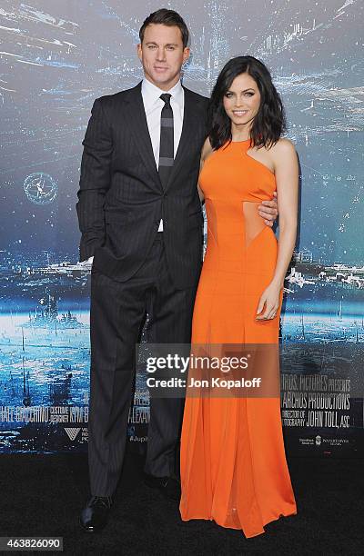 Actor Channing Tatum and wife actress Jenna Dewan Tatum arrive at the Los Angeles Premiere "Jupiter Ascending" at TCL Chinese Theatre on February 2,...