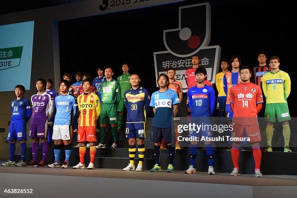Players of the JLeague division 2 attend the 2015 J League Press