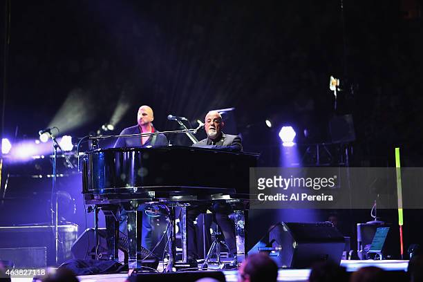 Billy Joel performs at Madison Square Garden on February 18, 2015 in New York City.