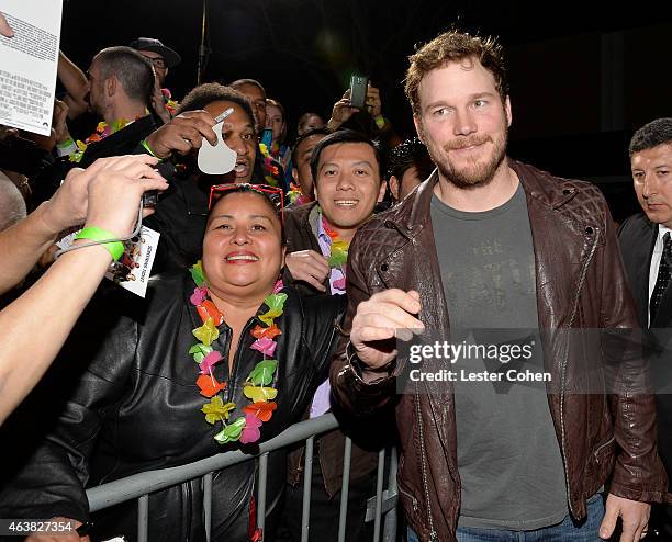 Actor Chris Pratt attends the premiere of Paramount Pictures' 'Hot Tub Time Machine 2' at Regency Village Theatre on February 18, 2015 in Westwood,...