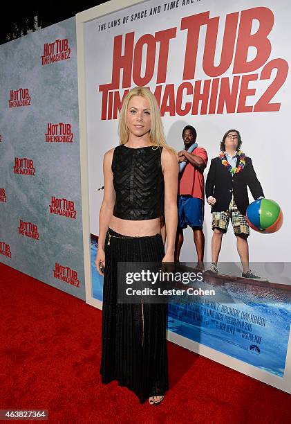 Actress Collette Wolfe attends the premiere of Paramount Pictures' 'Hot Tub Time Machine 2 at Regency Village Theatre on February 18, 2015 in...