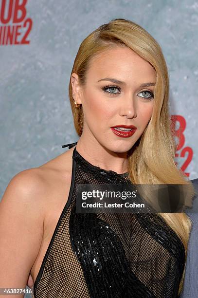 Actress Mariana Paola Vicente attends the premiere of Paramount Pictures' 'Hot Tub Time Machine 2' at Regency Village Theatre on February 18, 2015 in...