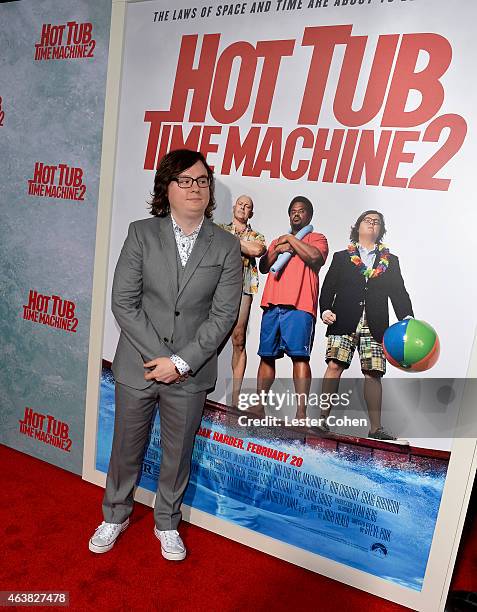 Actor Clark Duke attends the premiere of Paramount Pictures' 'Hot Tub Time Machine 2' at Regency Village Theatre on February 18, 2015 in Westwood,...