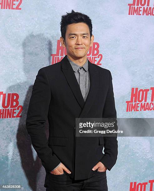 Actor John Cho arrives at the Los Angeles premiere of "Hot Tub Time Machine 2" at Regency Village Theatre on February 18, 2015 in Westwood,...