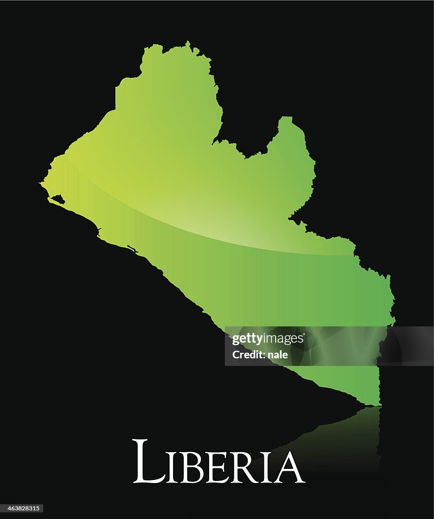 Libéria verde brilhante mapa