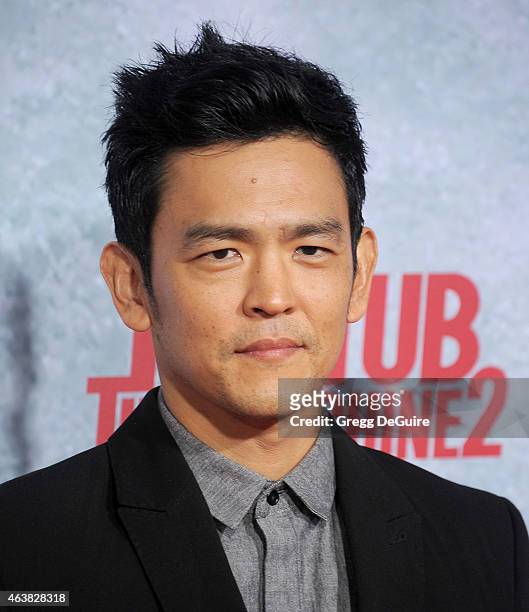 Actor John Cho arrives at the Los Angeles premiere of "Hot Tub Time Machine 2" at Regency Village Theatre on February 18, 2015 in Westwood,...