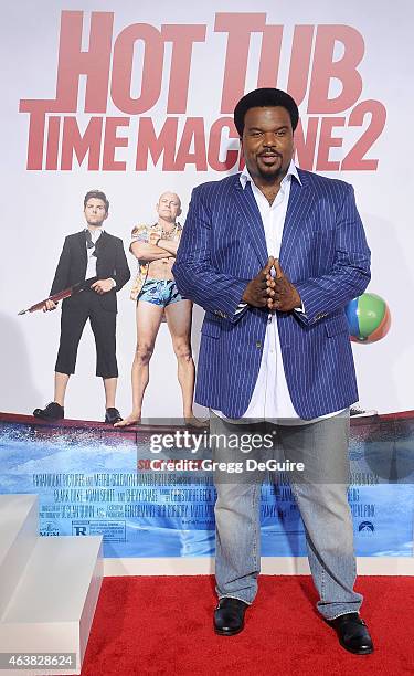 Actor Craig Robinson arrives at the Los Angeles premiere of "Hot Tub Time Machine 2" at Regency Village Theatre on February 18, 2015 in Westwood,...