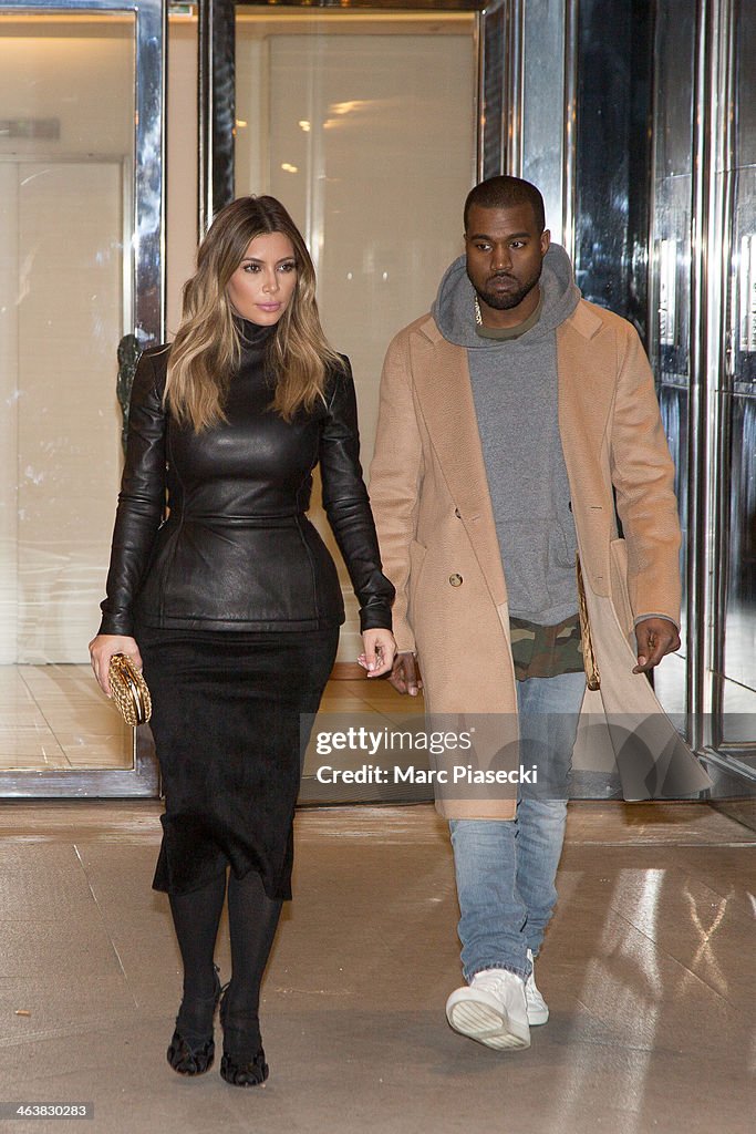 Kim Kardashian And Kanye West Sighting In Paris