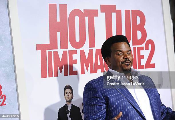 Actor Craig Robinson attends the premiere of "Hot Tub Time Machine 2" at Regency Village Theatre on February 18, 2015 in Westwood, California.