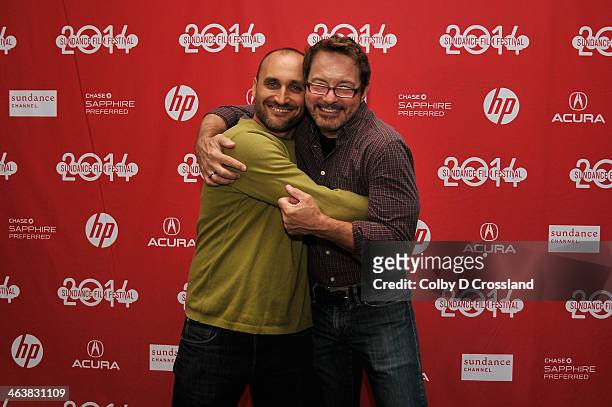 Director Amir Bar-Lev and David Courier attend the "Happy Valley" premiere at The Marc Theatre during the 2014 Sundance Film Festival on January 19,...