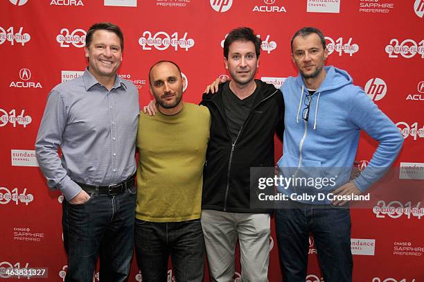 Producer Jonathan Koch, director Amir Bar-Lev, producer Ken Dornstein and producer John Battsek attend the "Happy Valley" premiere at The Marc...