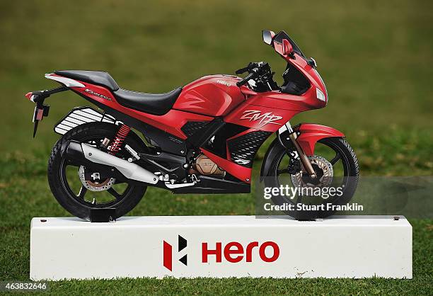 Tee marker during the first round of the Hero India Open Golf at Delhi Golf Club on February 19, 2015 in New Delhi, India.