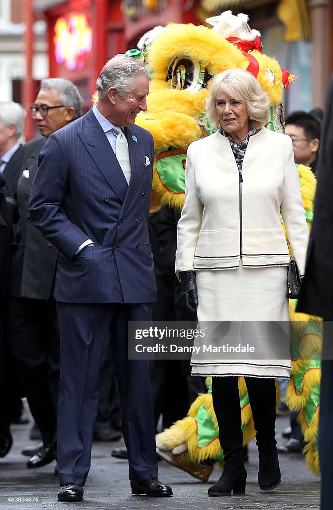 The Prince Of Wales And Duchess Of Cornwall Visit Chinatown To Mark Chinese New Year