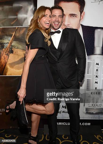 Lili Estefan and William Levy attend the Miami Club Rum Official Partnership Launch with William Levy at Ritz Carlton South Beach on February 18,...