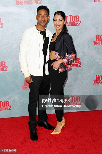 Actor Brandon T. Jackson and Denise Marie Xavier arrive at the Los Angeles premiere of "Hot Tub Time Machine 2" at Regency Village Theatre on...
