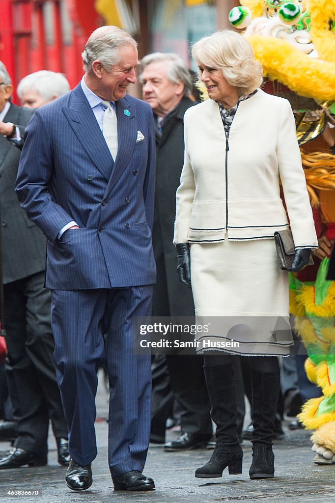 The Prince Of Wales And Duchess Of Cornwall Visit Chinatown To Mark Chinese New Year