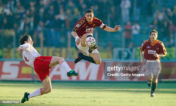 Roma player Francesco Totti in action during an Italian Serie A match between AS Roma and Piacenza on January 3, 1999 in Rome, Italy.