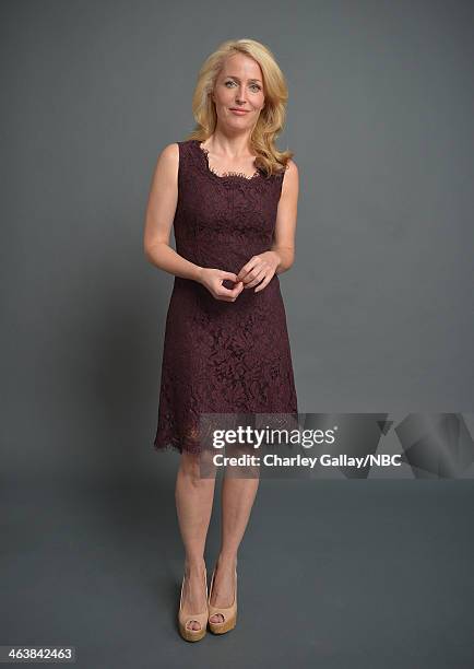 Actress Gillian Anderson attends the 2014 NBCUniversal TCA Winter Press Tour Portraits at Langham Hotel on January 19, 2014 in Pasadena, California.