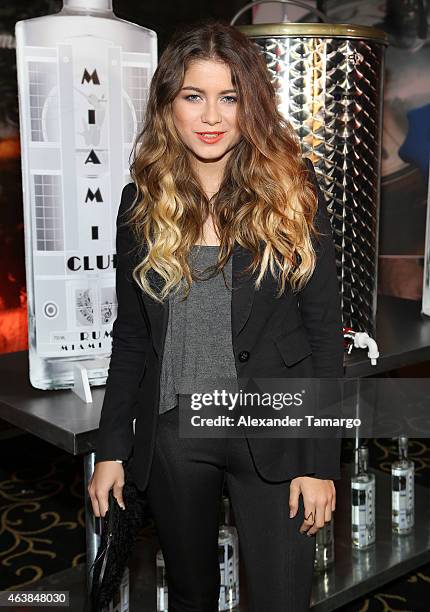 Sofia Reyes attends Miami Club Rum Official Partnership Launch With William Levy at Ritz Carlton South Beach on February 18, 2015 in Miami Beach,...