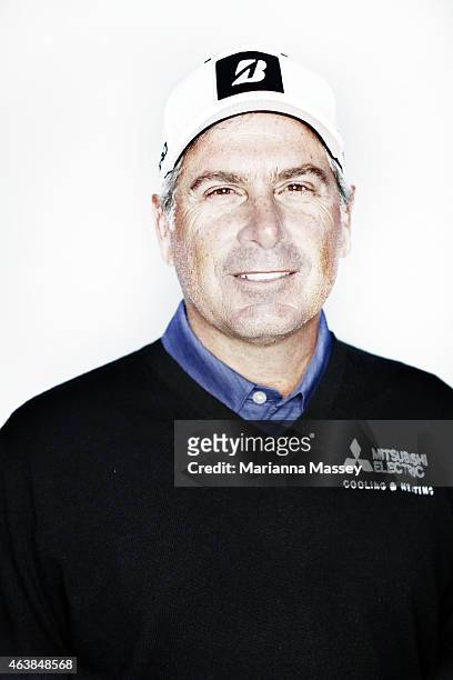 Fred Couples of the United States poses for a portrait on the range ahead of the Northern Trust Open on February 18, 2015 at The Riviera Country Club...