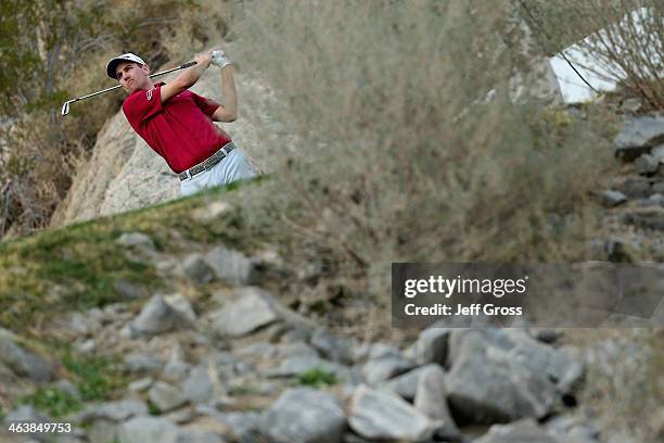 Brendon Todd hits a shot on the 15th hole during the final round of the Humana Challenge in partnership with the Clinton Foundation on the Arnold...