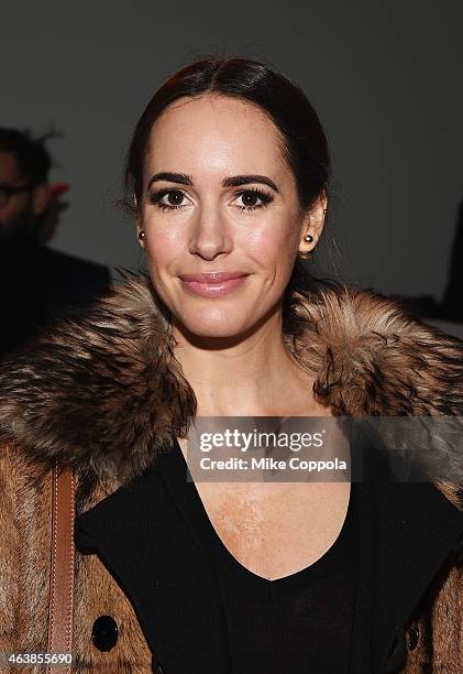 Louise Roe attends the Ralph Lauren fashion show during Mercedes-Benz Fashion Week Fall 2015 at Skylight Clarkson SQ. On February 19, 2015 in New...