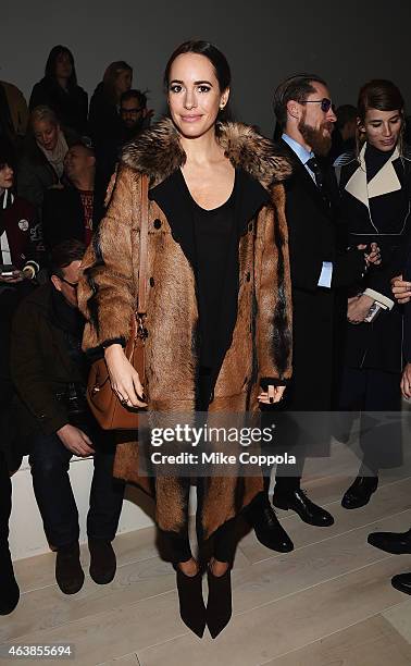 Louise Roe attends the Ralph Lauren fashion show during Mercedes-Benz Fashion Week Fall 2015 at Skylight Clarkson SQ. On February 19, 2015 in New...