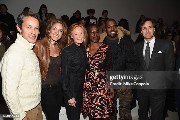 Andrew Lauren, Dylan Lauren, Ricky Lauren, Chirlane McCray and Kanye West attend the Ralph Lauren fashion show during Mercedes-Benz Fashion Week Fall...