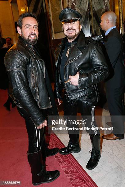 Peter Marino and Guest attend the Atelier Versace show as part of Paris Fashion Week Haute Couture Spring/Summer 2014 on January 19, 2014 in Paris,...