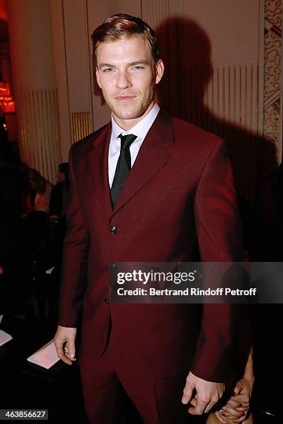 Actor Alan Ritchson attends the Atelier Versace show as part of Paris Fashion Week Haute Couture Spring/Summer 2014 on January 19, 2014 in Paris,...