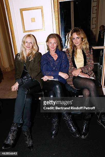 Guest, Elizabeth Von Gutman and Alexia Niedzielski attend the Atelier Versace show as part of Paris Fashion Week Haute Couture Spring/Summer 2014 on...