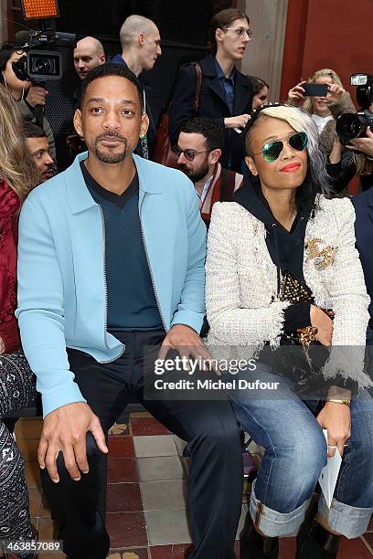 Will Smith and Tawn Brodley attend the Lanvin Menswear Fall/Winter 2014-2015 Show as part of Paris Fashion Week on January 19, 2014 in Paris, France.