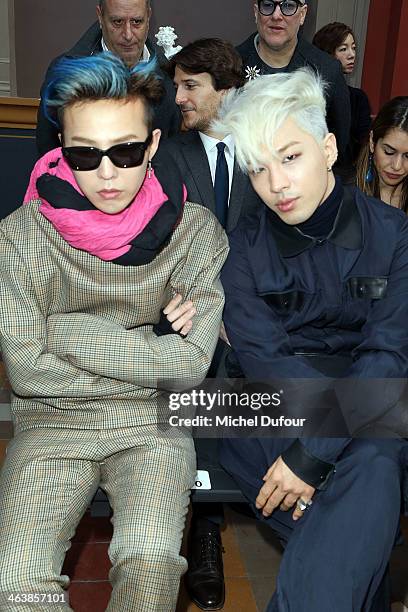 Dragon and Tae Young attend the Lanvin Menswear Fall/Winter 2014-2015 Show as part of Paris Fashion Week on January 19, 2014 in Paris, France.