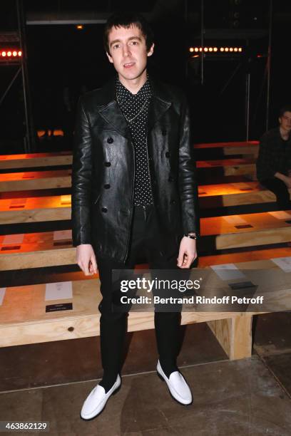 Singer Miles Kane attends the Saint Laurent Menswear Fall/Winter 2014-2015 Show as part of Paris Fashion Week on January 19, 2014 in Paris, France.