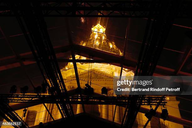 Illustration view of The Invalides whyle the Saint Laurent Menswear Fall/Winter 2014-2015 Show as part of Paris Fashion Week on January 19, 2014 in...