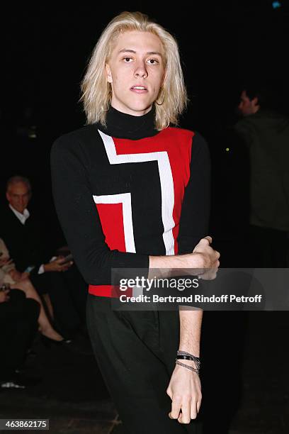 Singer Fletcher Shears attends the Saint Laurent Menswear Fall/Winter 2014-2015 Show as part of Paris Fashion Week on January 19, 2014 in Paris,...