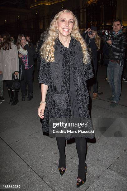 Franca Sozzani attends the Atelier Versace show as part of Paris Fashion Week Haute Couture Spring/Summer 2014 on January 19, 2014 in Paris, France.