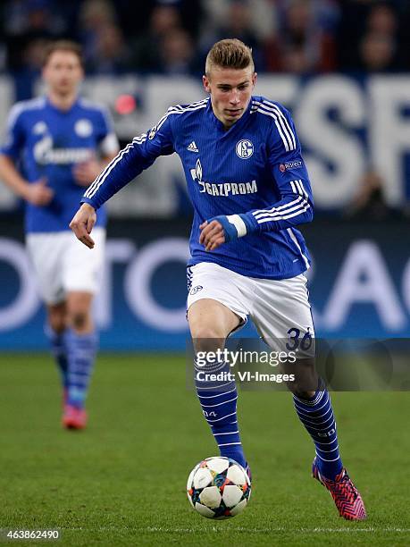 Felix Platte of Schalke 04 during the round of 16 UEFA Champions League match between Schalke 04 and Real Madrid on February 18, 2015 at the Veltins...