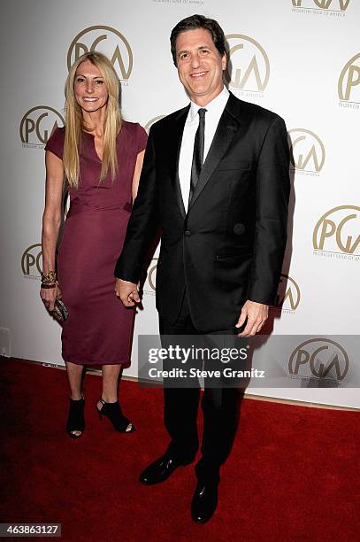 Writer/producer Steven Levitan and Krista Levitan attend the 25th annual Producers Guild of America Awards at The Beverly Hilton Hotel on January 19,...