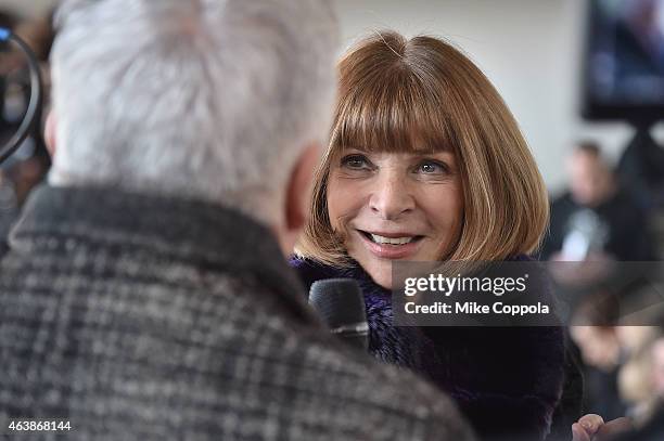 Editor-in-chief of American Vogue Anna Wintour attends the Calvin Klein Collection fashion show during Mercedes-Benz Fashion Week Fall 2015 at Spring...