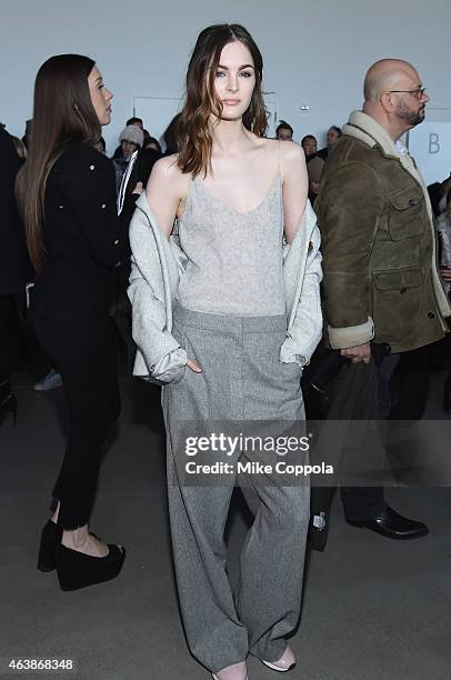 Laura Love attends the Calvin Klein Collection fashion show during Mercedes-Benz Fashion Week Fall 2015 at Spring Studios on February 19, 2015 in New...