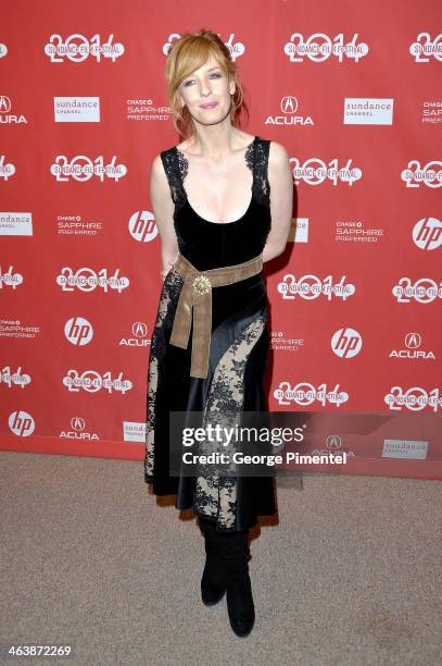 Actress Kelly Reilly attends the "Cavalry" premiere at Eccles Center Theatre during the 2014 Sundance Film Festival on January 19, 2014 in Park City,...