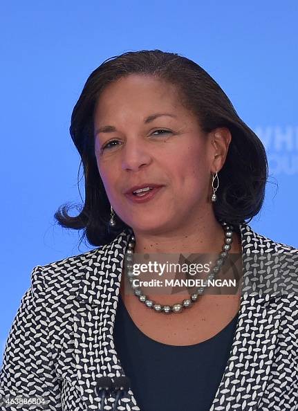 US National Security Adviser Susan Rice speaks during the closing ...