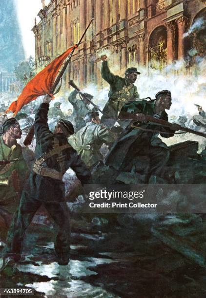 The storming of the Winter Palace, St Petersburg , Russian Revolution, October 1917.