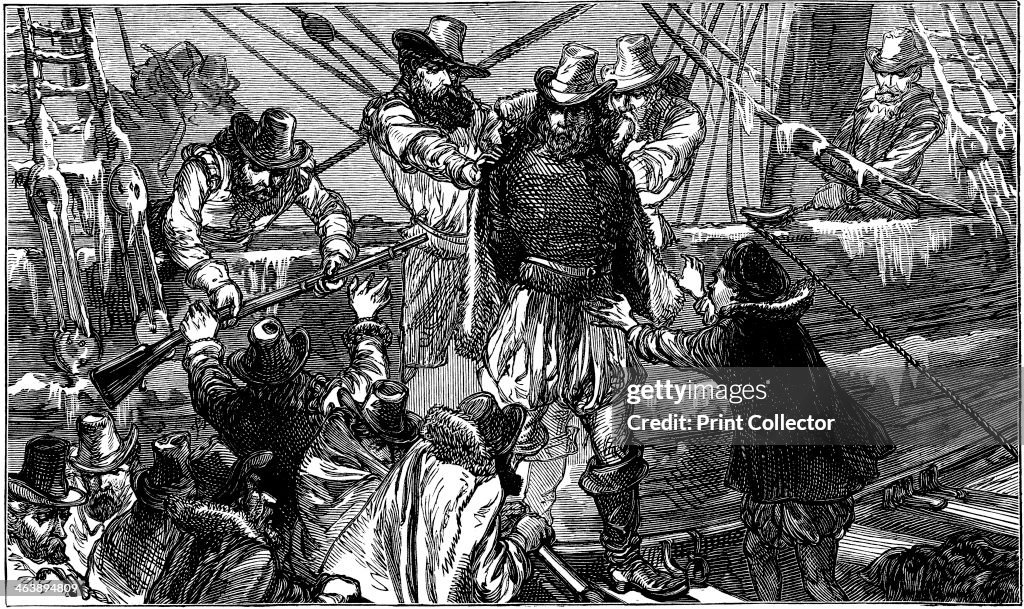 Henry Hudson, English navigator, being set adrift by mutinous crew, c1880.