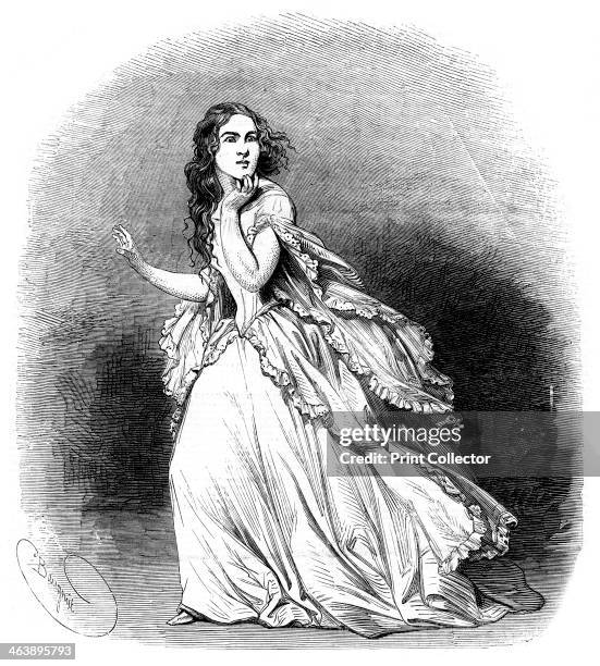 Jenny Lind, soprano known as the 'Swedish Nightingale', 1848. Lind in the title role of Donizetti's opera Lucia di Lammermoor performed at Her...