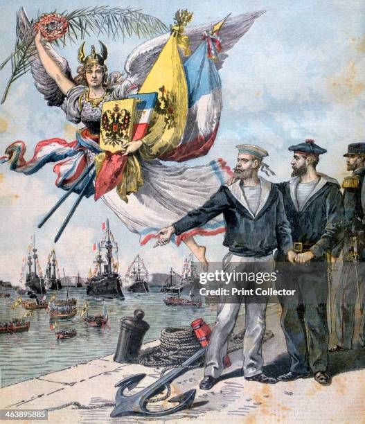 The Franco-Russian Entente, 1893. A print from the Le Petit Journal, 30th September 1893.